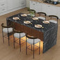63" Modern Marble-Finish Dining Table with LED Lights — Stylish Island Table for 4–6