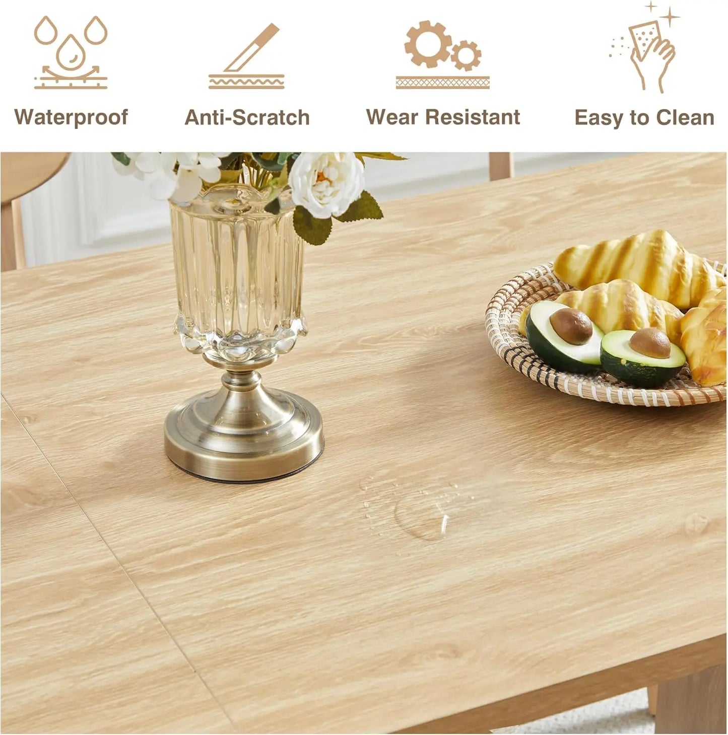 70.8" Oval Modern Farmhouse Dining Table — Spacious Seating for 4–6
