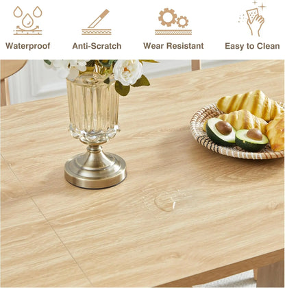 70.8" Oval Modern Farmhouse Dining Table — Spacious Seating for 4–6